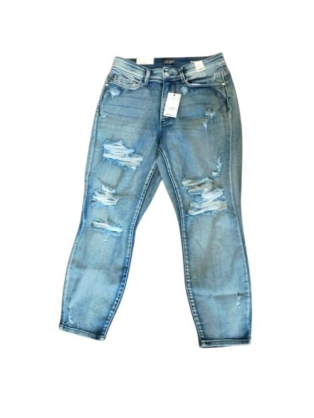 Judy Blue Size 14W Plus Size Boyfriend Ripped Distressed STRETCH Denim Jeans NWT